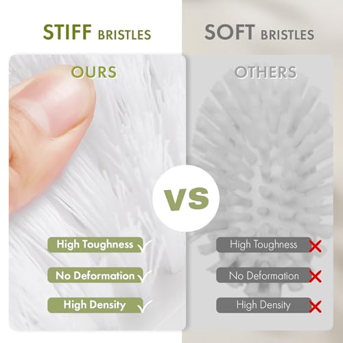 Heavy Duty Scrub Brush with Comfort Grip, Stiff Bristle Scrubber - 2 Pack