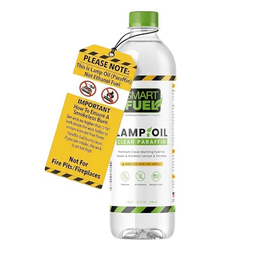 Paraffin Lamp Oil 32 oz - Smokeless Clean Burning Fuel for Oil Lamps & Lanterns