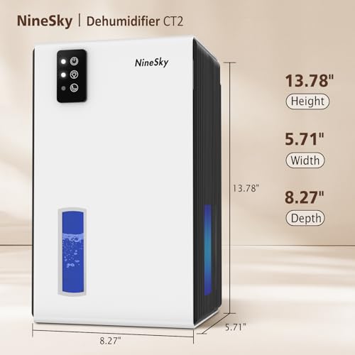 Compact Dehumidifier for Home and Basement with 95oz Tank and LED Light