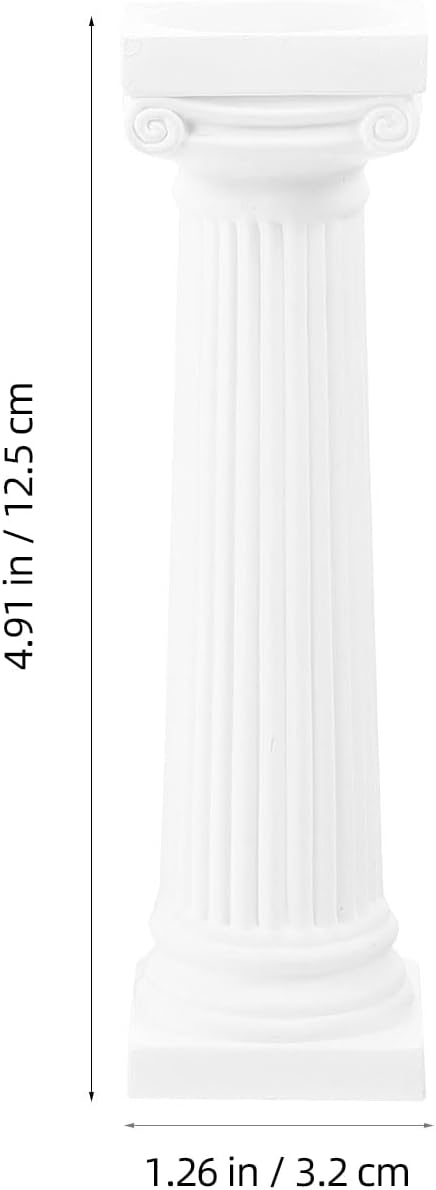 VICASKY Roman Pillar Statues - 6 Pcs White Miniature Columns for Wedding Decor & Photography | 4.92 Inch