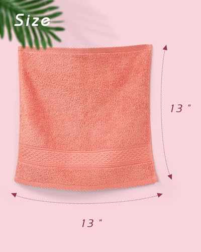 Cleanbear Washcloths Set, 100% Cotton, 6-Pack Wash Cloths, 13” x