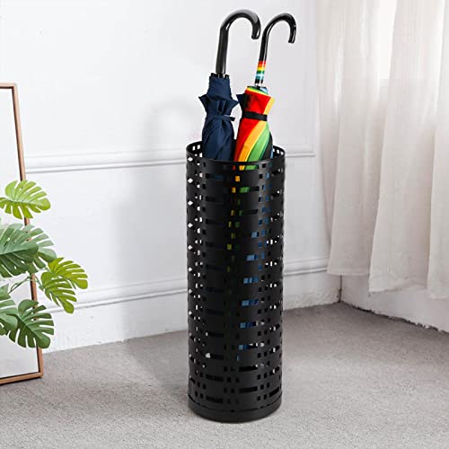 Metal Round Umbrella Stand, 16.5-Inch Slim Entryway Umbrella Holder Bin