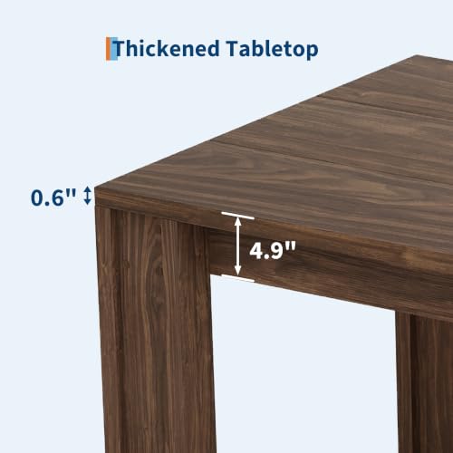 71-Inch Farmhouse Rectangular Dining Table, Walnut Wood Kitchen Table