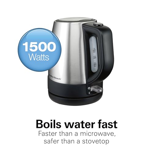 1 Liter Electric Tea Kettle - Fast Boiling Stainless Steel Hot Water Boiler