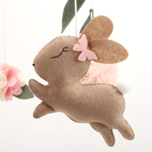 Handcrafted Bunny Hanging Mobile for Nursery and Kids Room Decor
