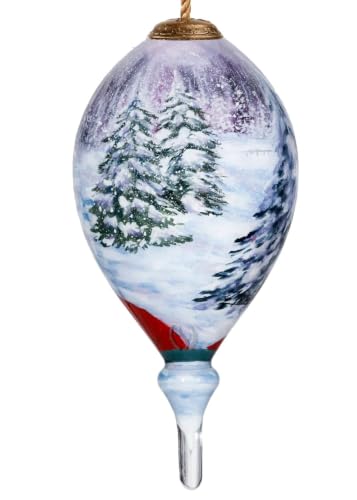 Santa Finial Ornament 6 in Glass Decorative Christmas Tree Topper