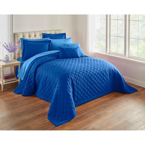 Reversible Quilted Bedspread - Queen Size, Ocean Blue