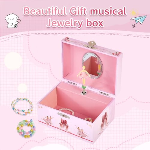 Musical Ballerina Jewelry Box for Girls with Spinning Dancer Figurine