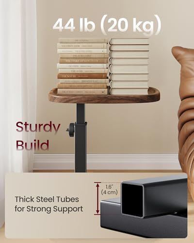 Adjustable Height C-Shaped Side Table, Small End Table for Sofa and Bed