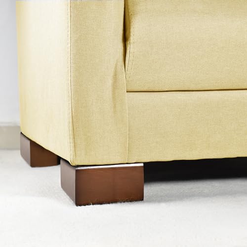 Solid Wood L-Shaped Furniture Legs - 3 Inch Bed Risers (4 Pack)