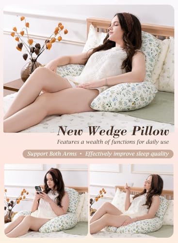 Adjustable Wedge Pillow Set for Sleeping, Reading & Relaxing
