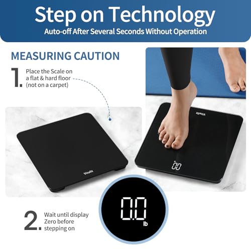 Vitafit Digital Bathroom Scale for Body Weight, 400lb Capacity LED Display