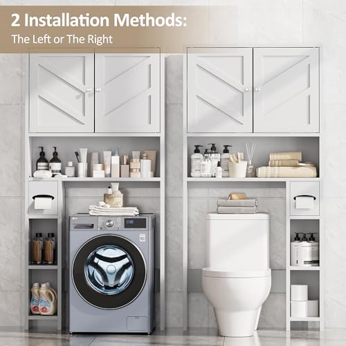 Freestanding Over-the-Toilet Storage Cabinet with Adjustable Shelves
