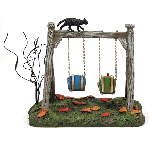 Department 56 Spooky Swing Set Figurine for Halloween Village Collection, 4.25 Inch