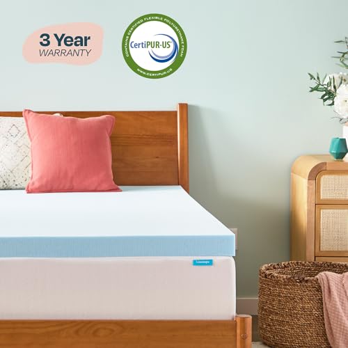 Linenspa 3-Inch Gel Memory Foam Mattress Topper - Twin XL Cooling Pad