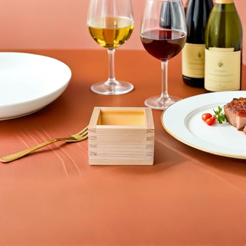 Japanese Wooden Sake Cup Holder Square 3.14in for Sushi Tea Home Decor Gift