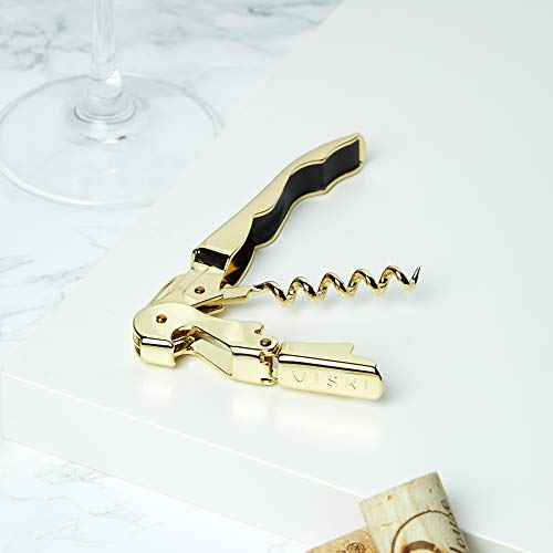 Viski 24k Gold Plated Signature Double Hinged Waiter's Corkscrew - Standard