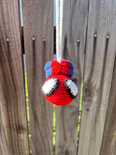Handmade Crochet Spider Car Rear View Mirror Hanging Ornament Decor