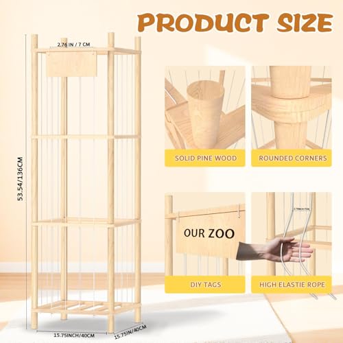 Extra Large Wooden Stuffed Animal Storage Organizer for Kids Nursery