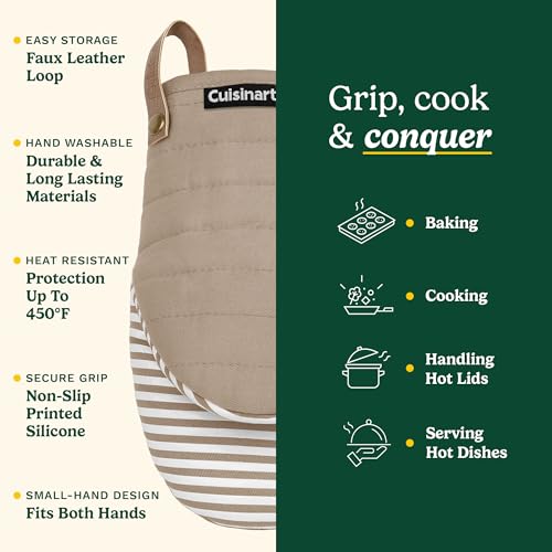 Mini Silicone Oven Mitts - 2-Pack Heat Resistant Pot Holders, 5.5" x 8"