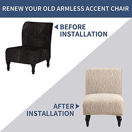 Washable Armless Chair Slipcover for Accent Slipper Chairs