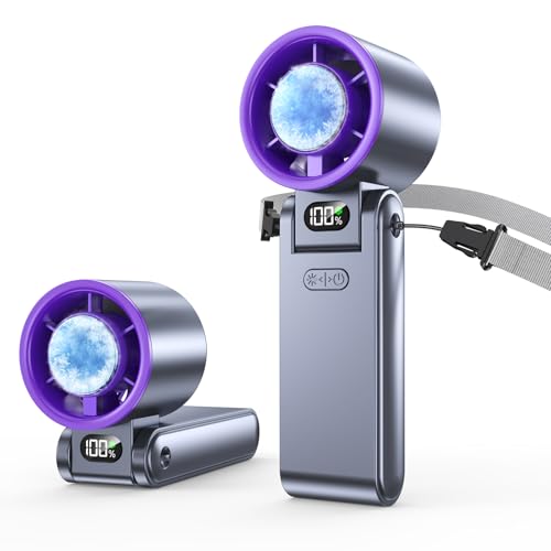 Portable Handheld Fan with Ice Cooler & 199 Speeds, 5500mAh Rechargeable