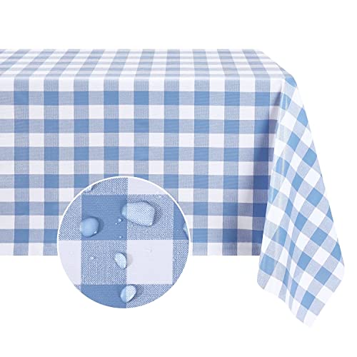 Rectangle Waterproof Vinyl Tablecloth, Buffalo Gingham Checkered Table Cover