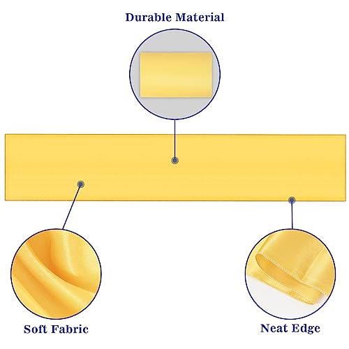 Ammbeetty 10 Packs Blue & Gold Disposable Tablecloths and Satin Table Runners