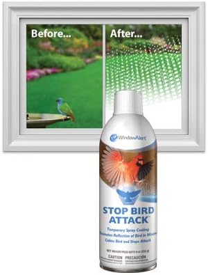 WindowAlert Bird Repellent Spray - 9oz Temporary Coating Eliminates Window Reflections - Made in the USA