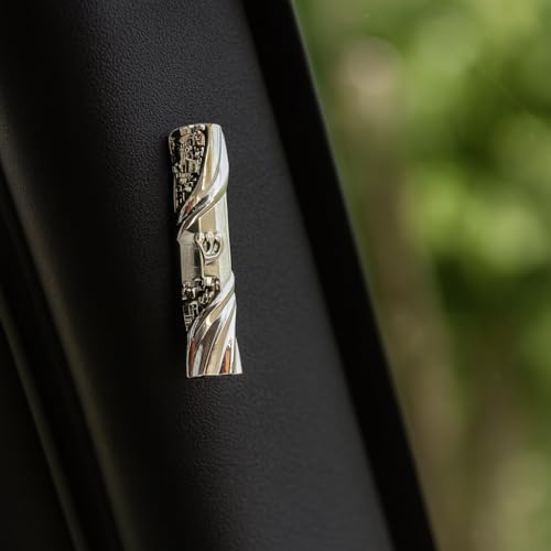 Metal Car Mezuzah with Jerusalem Design and Traveler's Prayer Scroll