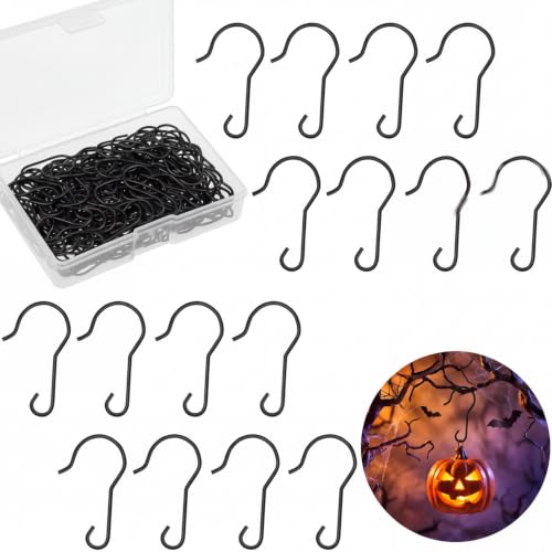 Hotop Black 100 Pieces Christmas Ornament Hooks Metal Wire Tree Hangers