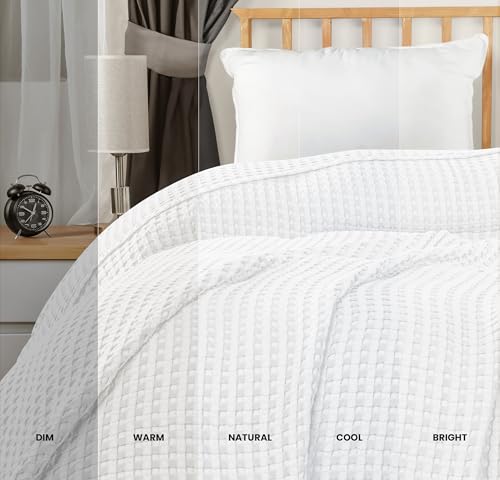 Utopia Bedding 100% Cotton Waffle Blanket - Queen Size (90x90"), Breathable