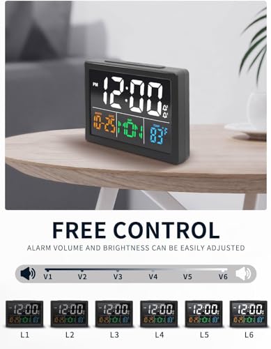 Digital Alarm Clock with Large LED Display, Dual Alarms and USB Charging Port
