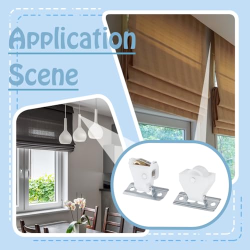 Roman Shade Cord Lock Mechanism Hardware Kit, 4-Set Swivel Pulley System