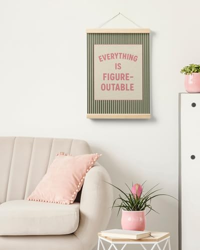 Inspirational Canvas Wall Art Poster, Retro Pink and Green Affirmation Decor 12x16