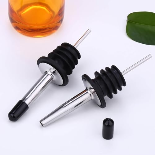 Black Rubber Pour Spout Dust Covers for Liquor & Oil Bottles - 180 Pack