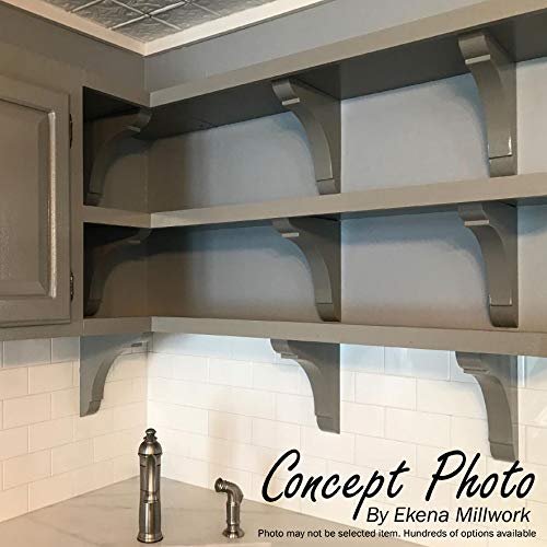 Ekena Millwork BKTW01X06X09AVAL Small Avila Wood Wood Brackets, 1 3/4"W x 6 1/2"D x 9"H , Alder