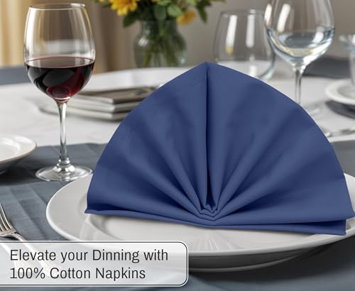 100% Cotton Cloth Napkins - 18x18 Inch Washable Dinner Napkins, Set of 12