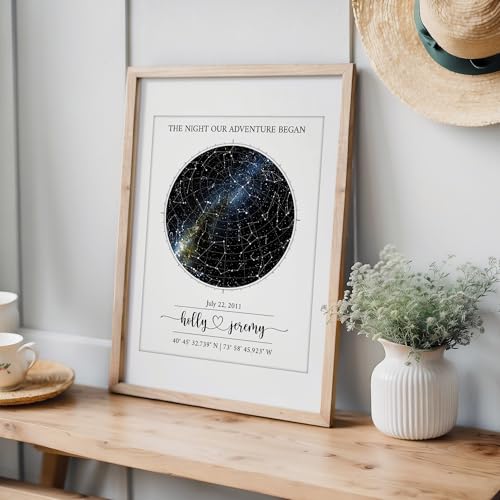 Custom Star Map Art Print Personalized Night Sky Wedding Anniversary Gift