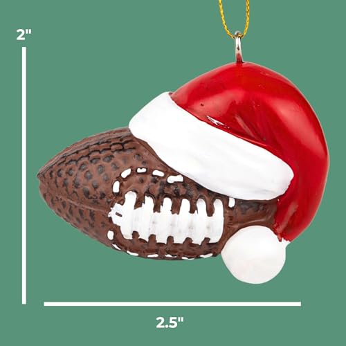 Needzo Football Christmas Ornament - Sports Holiday Decor, 2.5 Inch