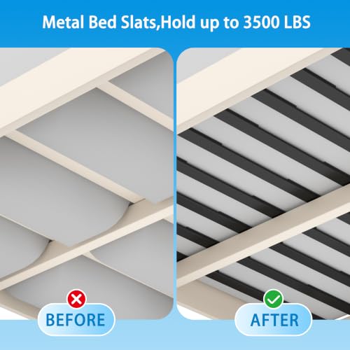 Heavy Duty Adjustable Metal Queen Bed Slats - 58.2" to 62.2" Support