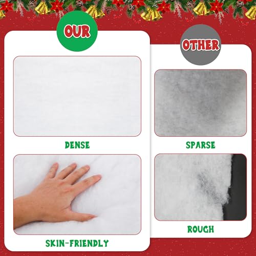 2-Pack 3x8ft Faux Snow Blanket Rolls - White Artificial Snow Sheet for Christmas Decor