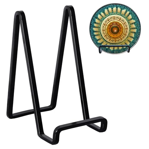 6-Inch Metal Plate Stands for Display – Set of 3 Decorative Iron Easels