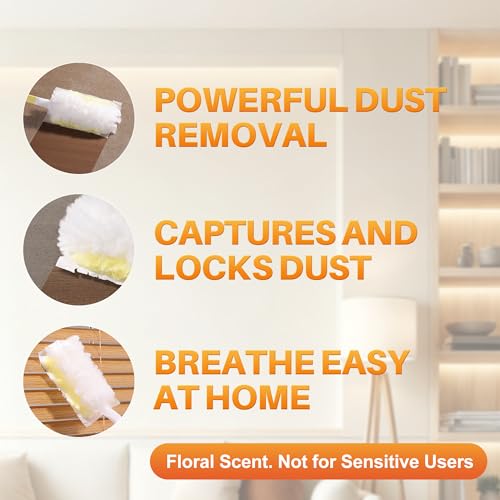 Disposable Electrostatic Duster Set - 2 Handles & 24 Heavy-Duty Refills