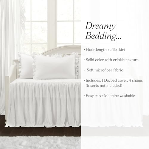 Ruffle Daybed Cover Set - 5 Piece Bedding Set for Twin Bed