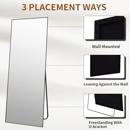 Full Length Floor Mirror 21" x 57" - Shatterproof Standing Dressing Mirror