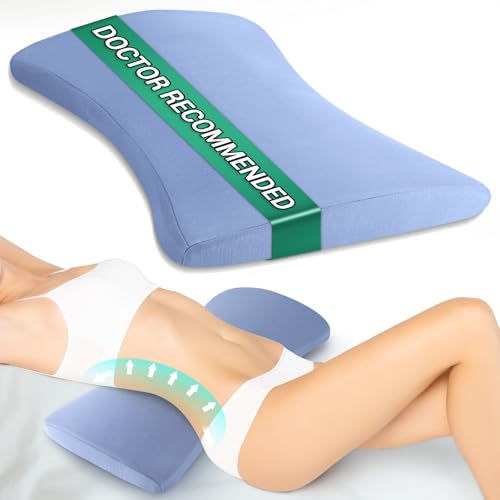 Memory Foam Lumbar Support Pillow for Bed Sleeping & Back Pain Relief