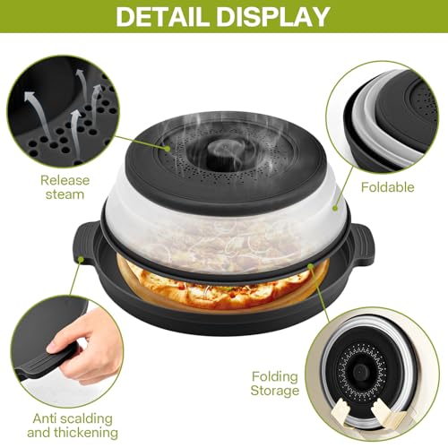 Collapsible Microwave Splatter Cover with Anti-Scald Base Plate 10.7 Inch