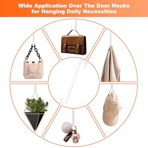 15-Inch Clear Wreath Hangers for Front Door - 2 Pack Over the Door Hooks