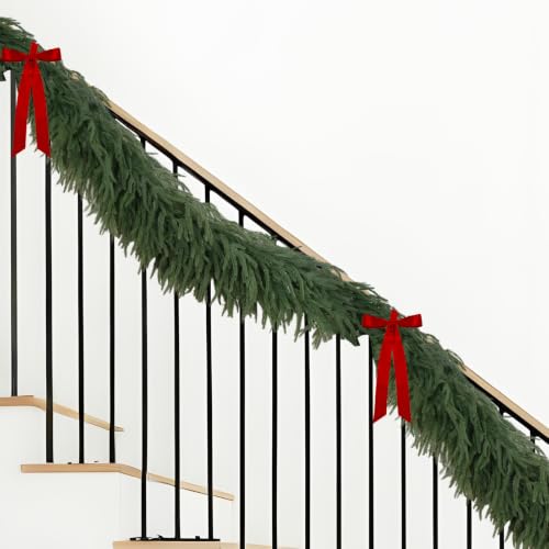 Pututoc 12 FT Norfolk Pine Garland - Realistic Christmas Greenery Decor, 2 Pack